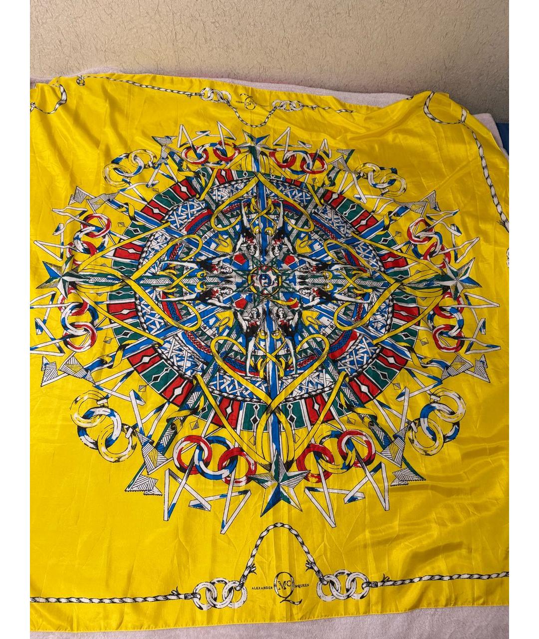ALEXANDER MCQUEEN Мульти шелковый платок, фото 6