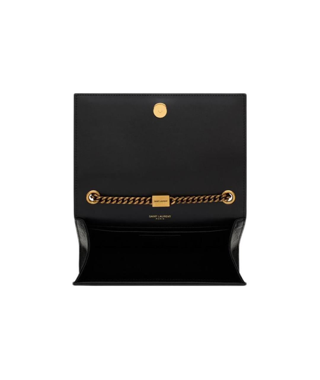 SAINT LAURENT Черная кожаная сумка через плечо, фото 7