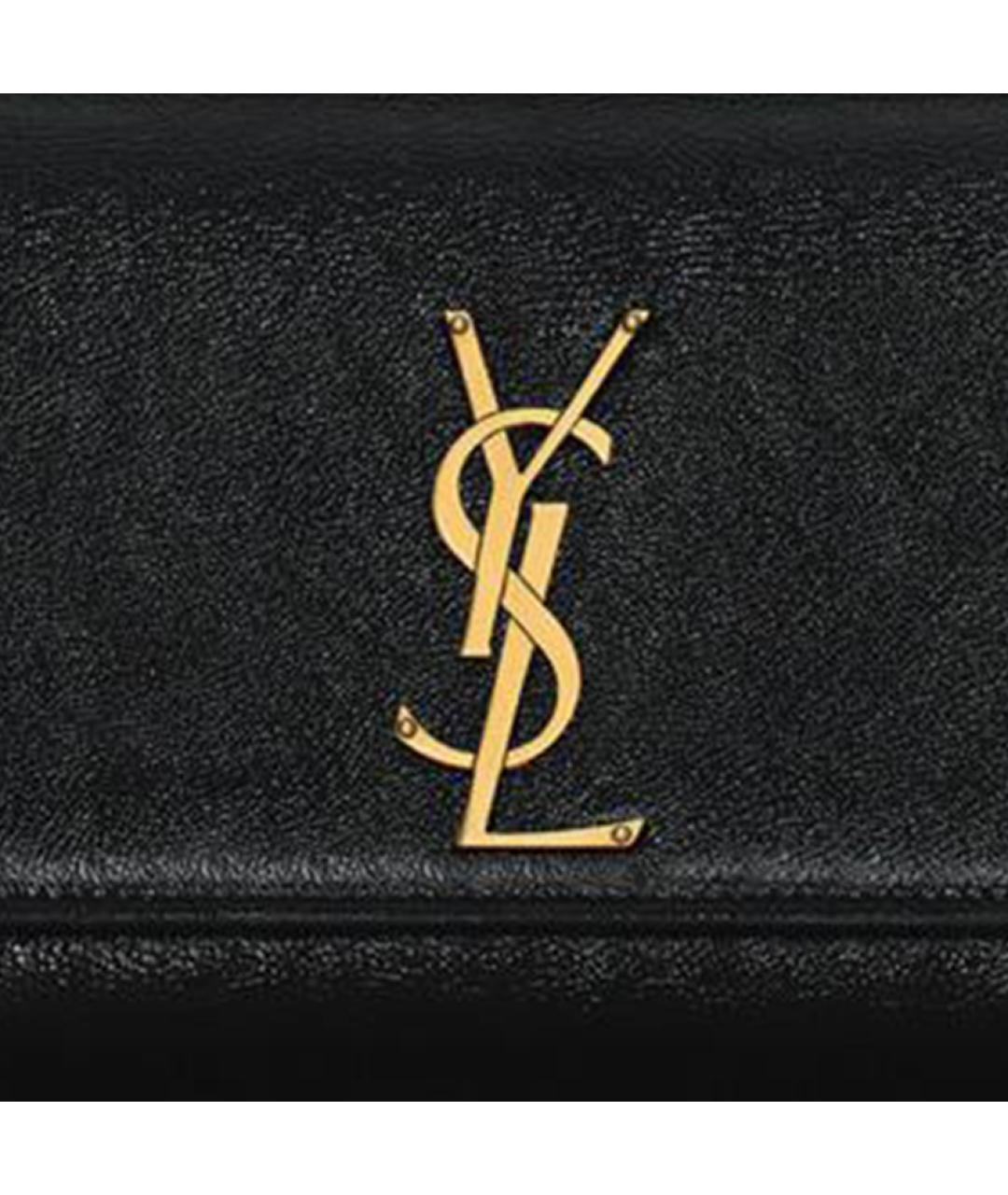 SAINT LAURENT Черная кожаная сумка через плечо, фото 8