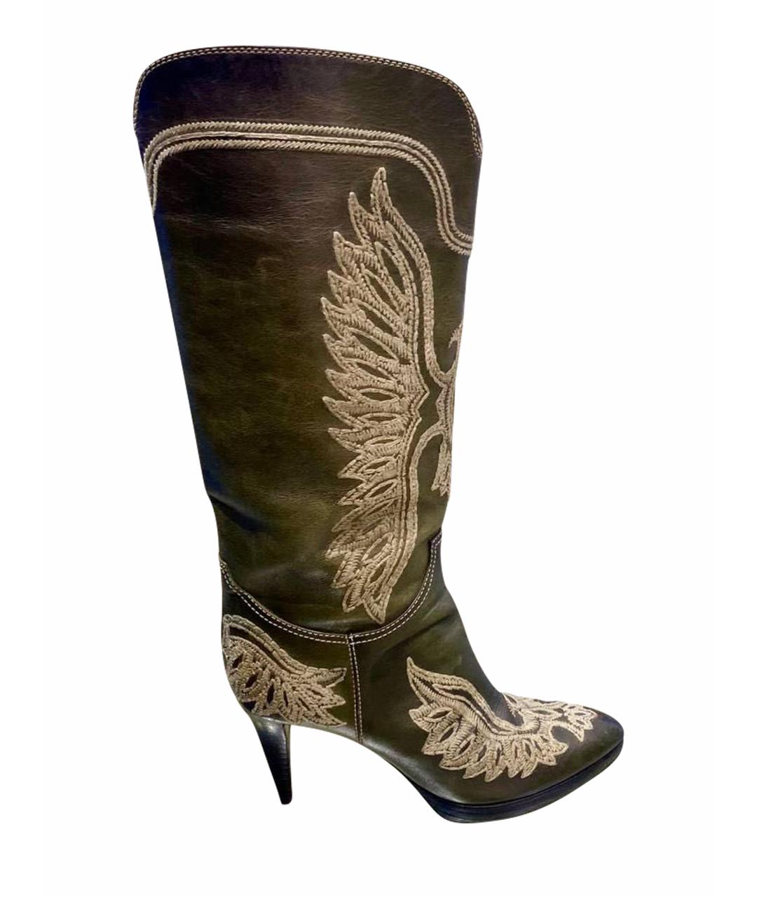 SERGIO ROSSI Черные кожаные сапоги, фото 1