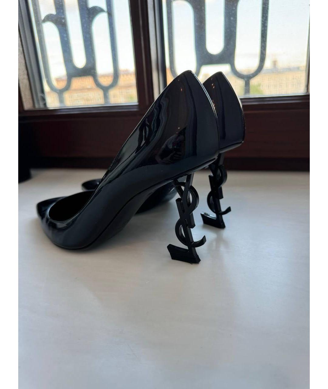 SAINT LAURENT Черные туфли из лакированной кожи, фото 3