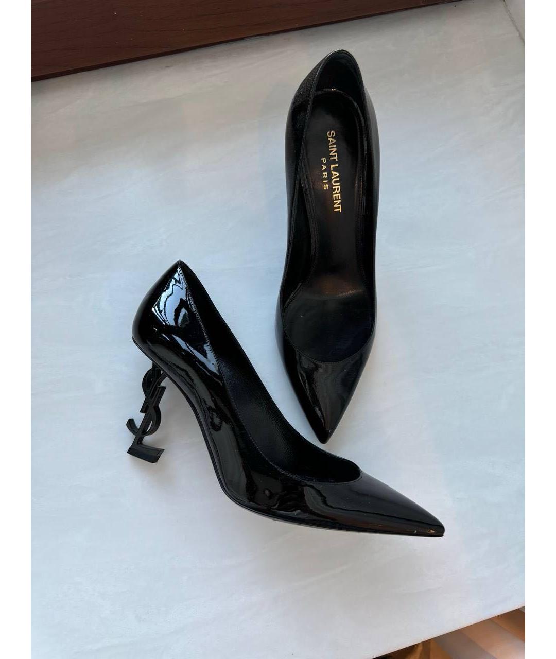 SAINT LAURENT Черные туфли из лакированной кожи, фото 4