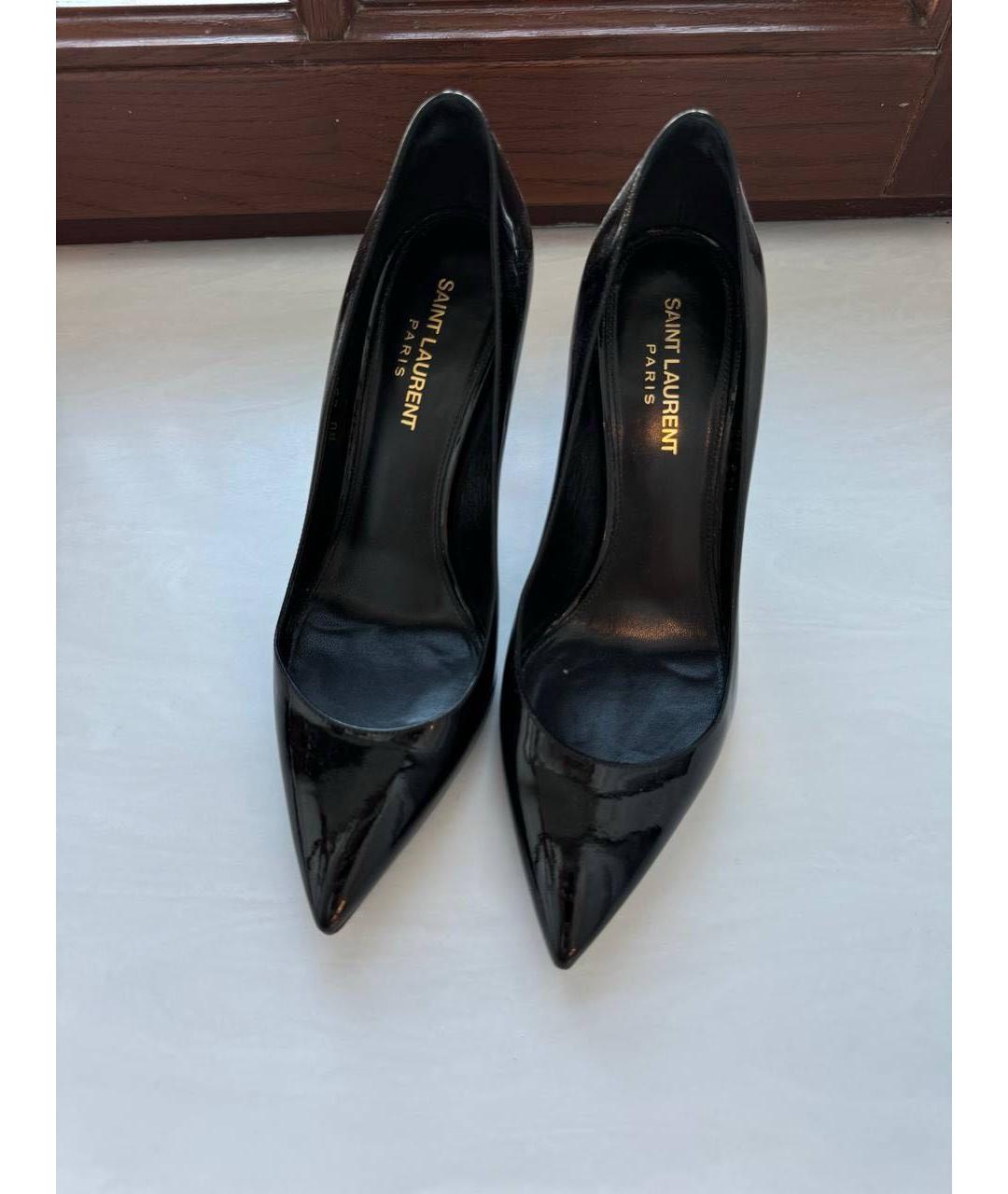 SAINT LAURENT Черные туфли из лакированной кожи, фото 2