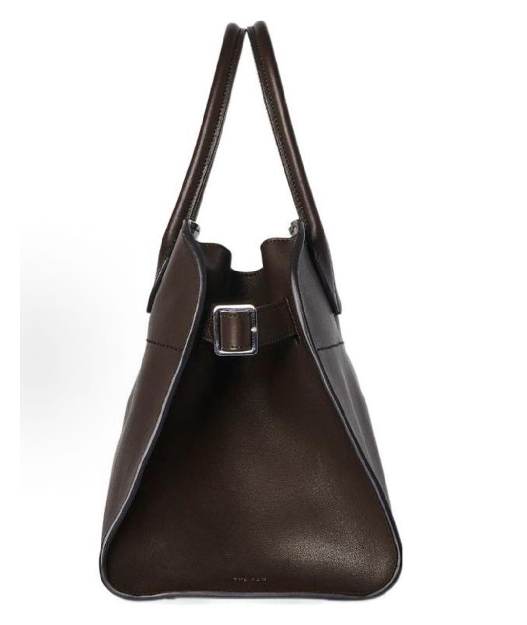 THE ROW Коричневая кожаная сумка с короткими ручками, фото 3
