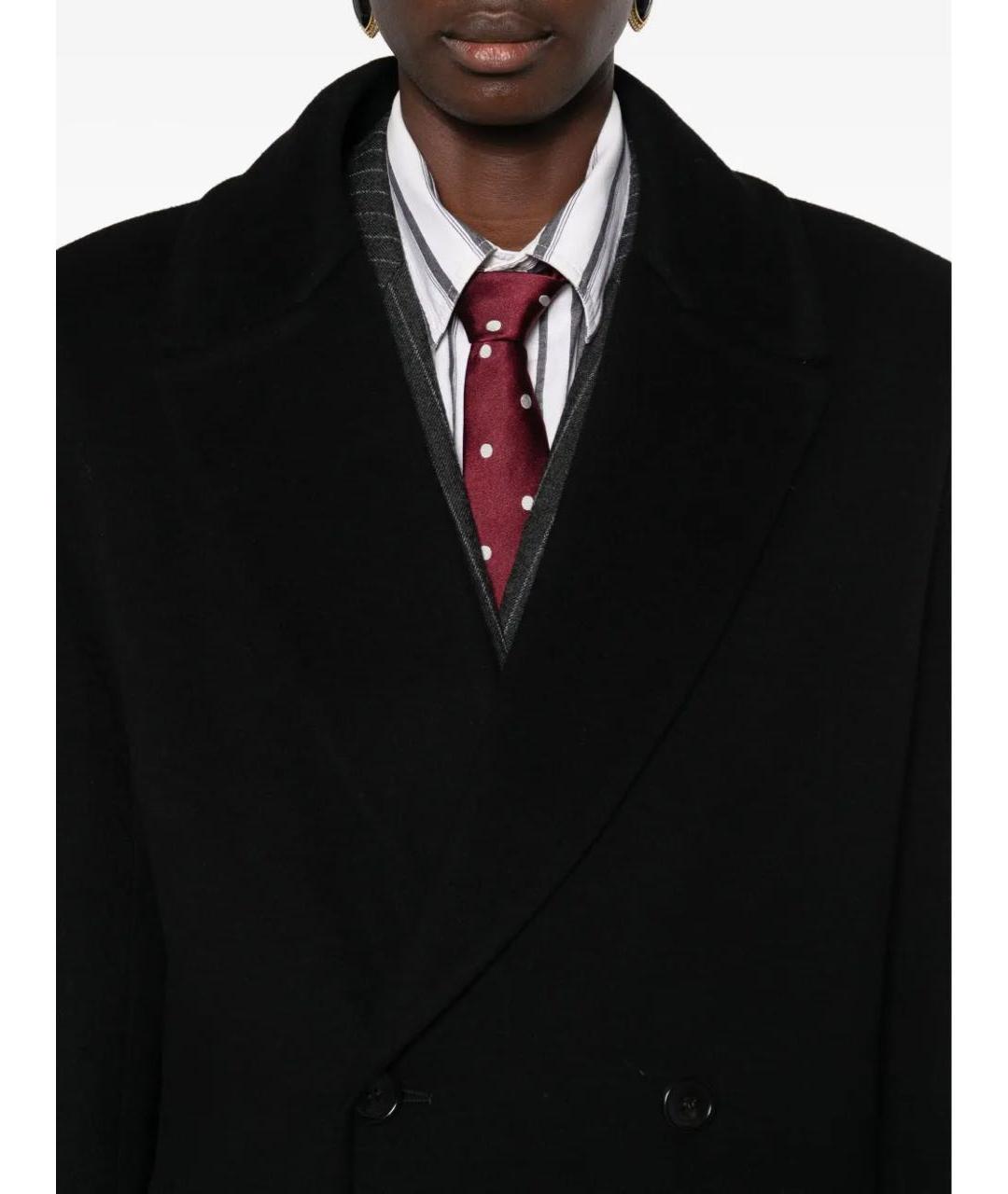 SAINT LAURENT Черное шерстяное пальто, фото 8