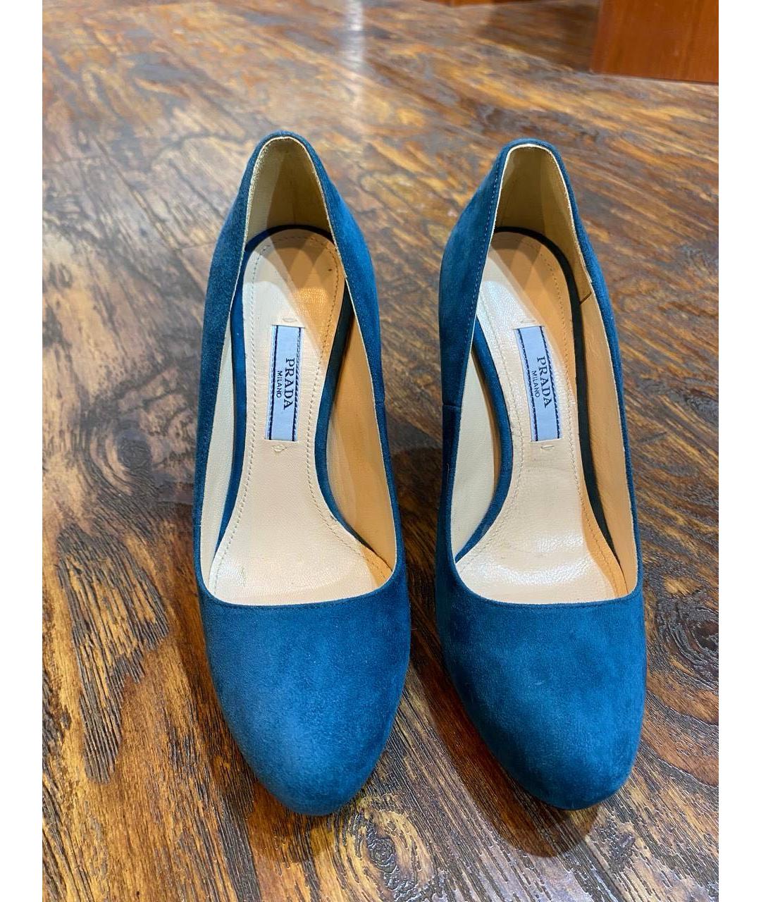 PRADA Синие замшевые туфли, фото 4