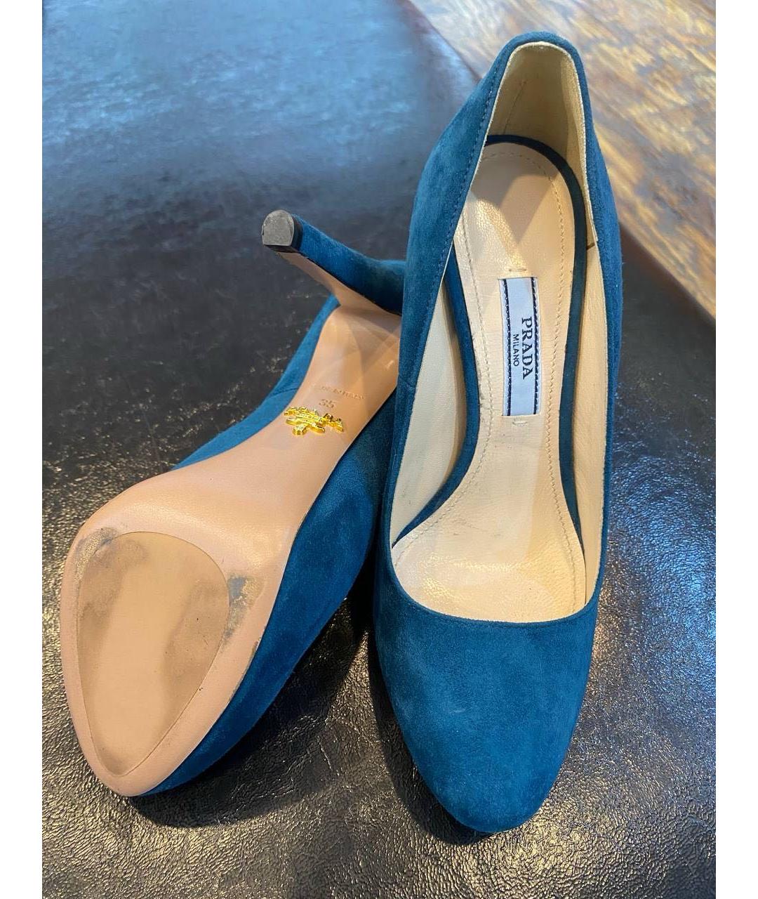 PRADA Синие замшевые туфли, фото 3