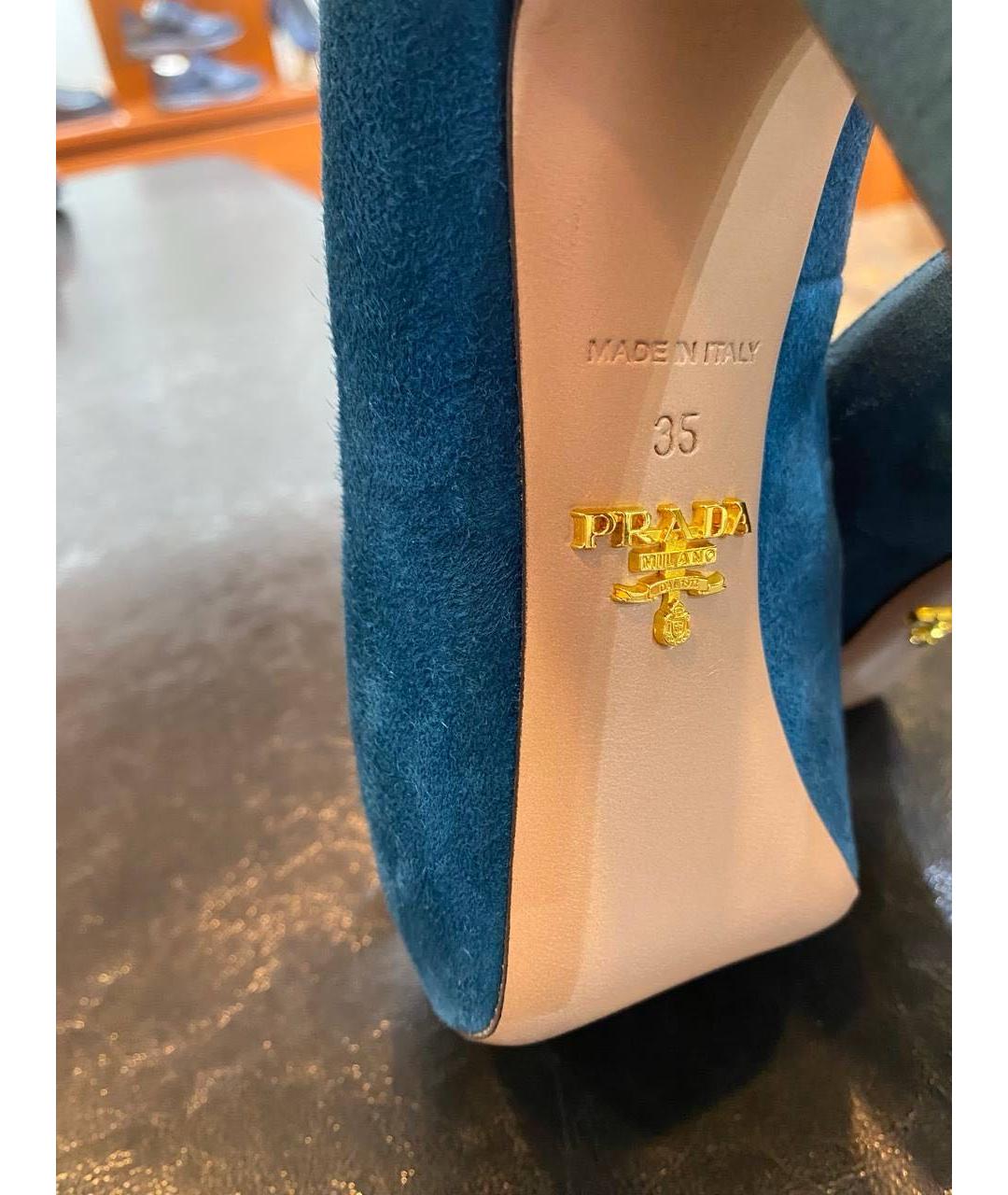 PRADA Синие замшевые туфли, фото 5