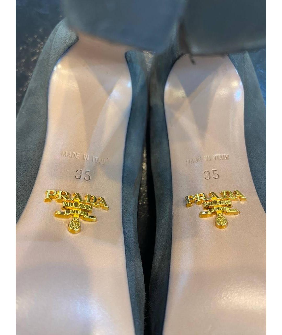 PRADA Серые замшевые туфли, фото 5