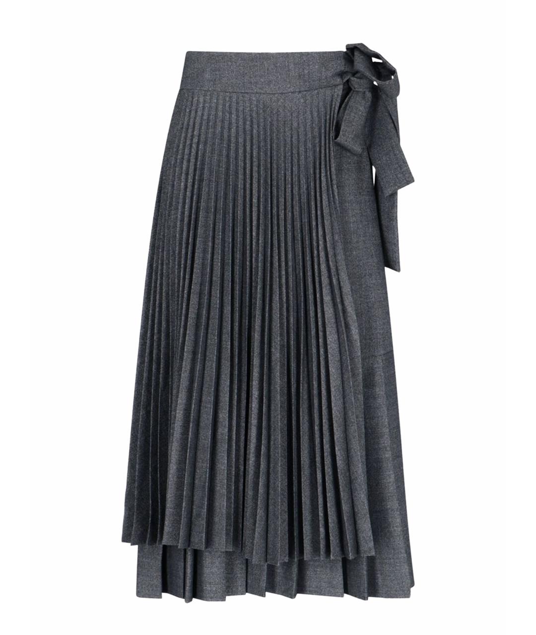 P.A.R.O.S.H. Антрацитовая шерстяная юбка миди, фото 1