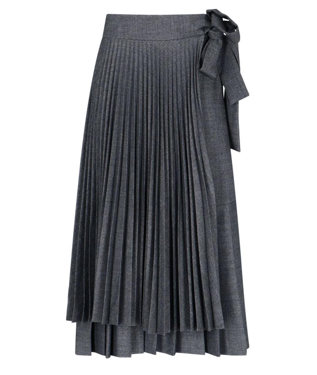 P.A.R.O.S.H. Антрацитовая шерстяная юбка миди, фото 9