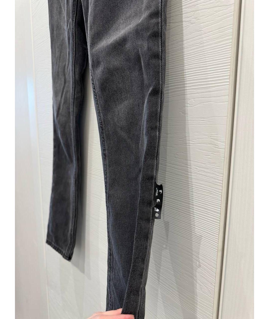 OFF-WHITE Черные хлопковые джинсы слим, фото 2