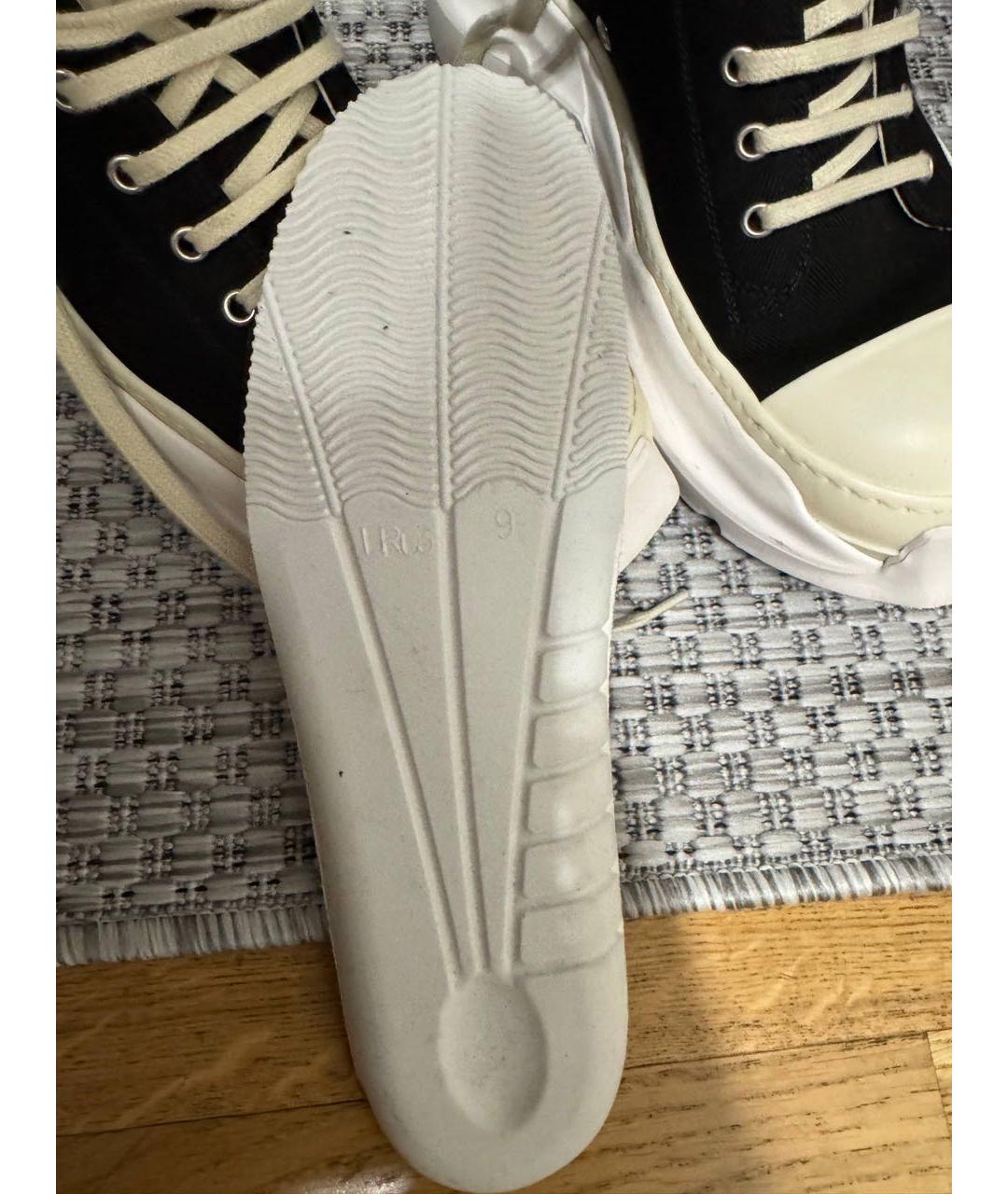 RICK OWENS DRKSHDW Черные низкие кроссовки / кеды из искусственной кожи, фото 6