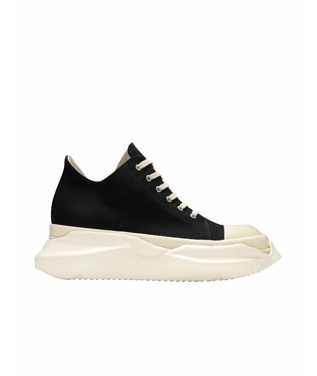 RICK OWENS DRKSHDW Черные низкие кроссовки / кеды из искусственной кожи, фото 1