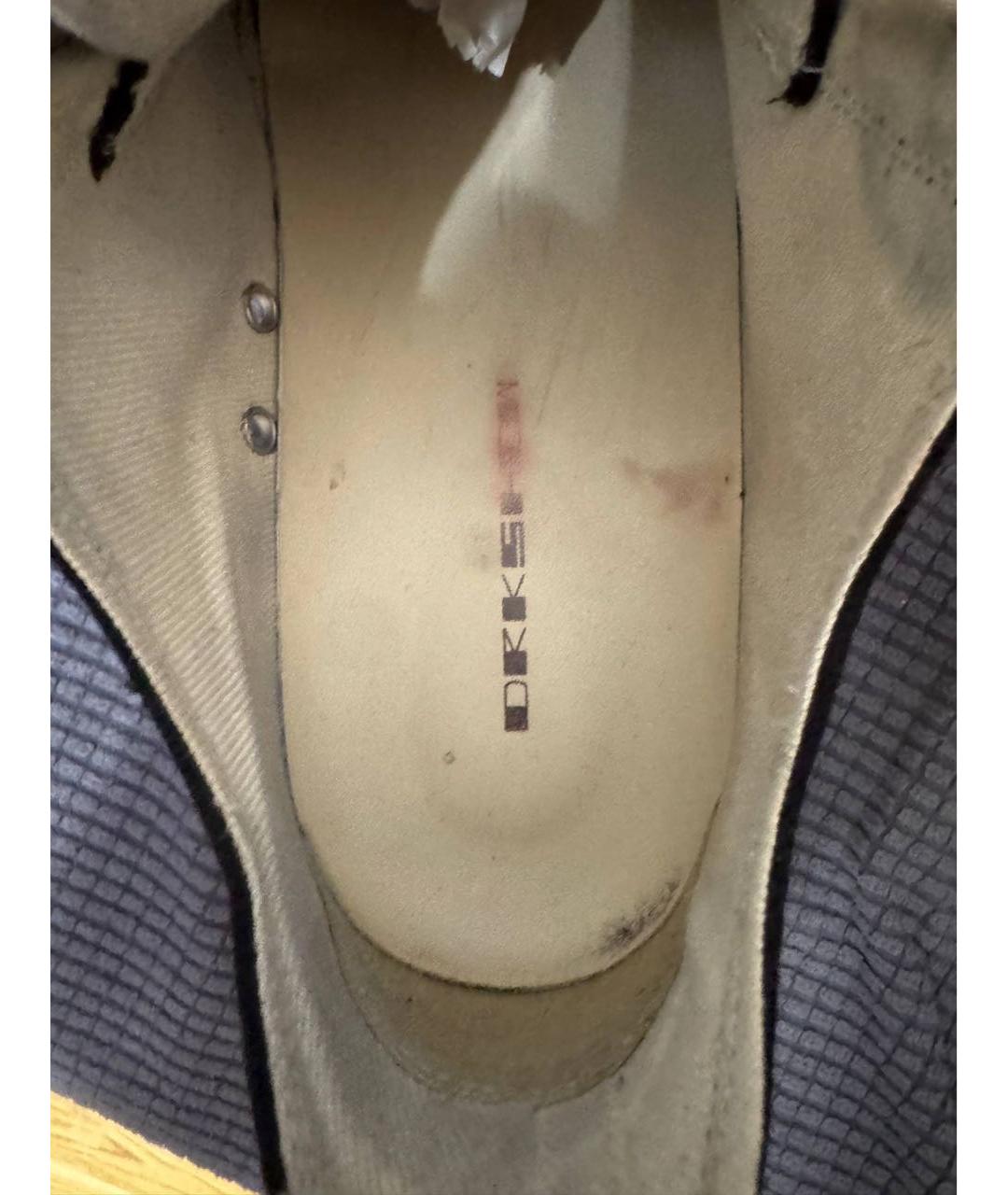 RICK OWENS DRKSHDW Черные низкие кроссовки / кеды из искусственной кожи, фото 3