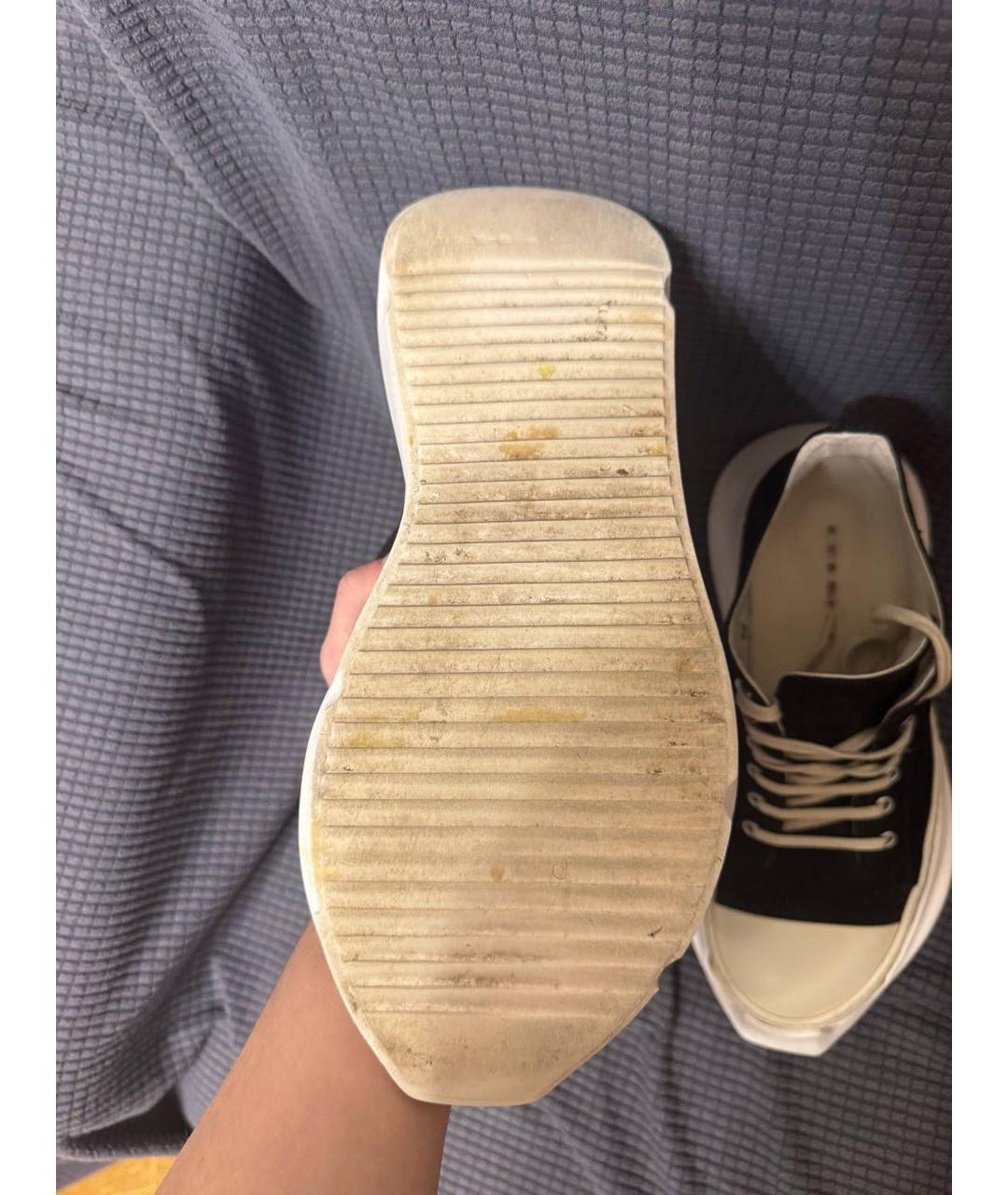 RICK OWENS DRKSHDW Черные низкие кроссовки / кеды из искусственной кожи, фото 4