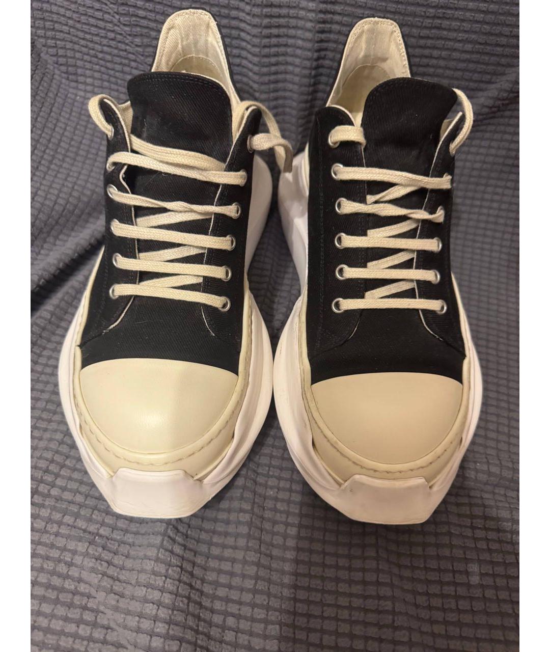 RICK OWENS DRKSHDW Черные низкие кроссовки / кеды из искусственной кожи, фото 2