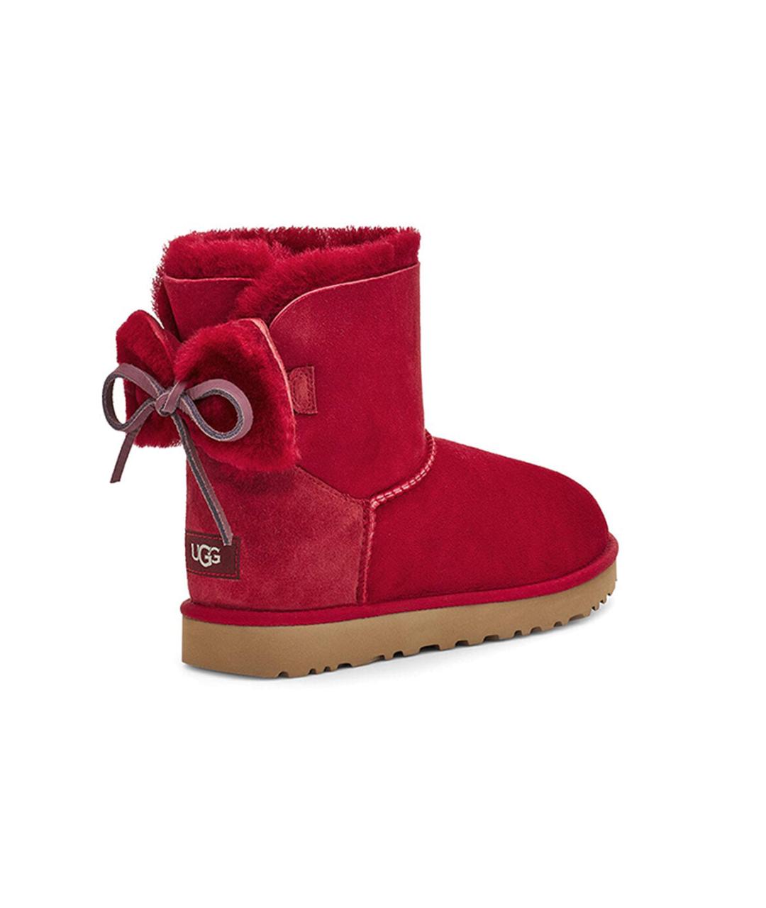 UGG AUSTRALIA Красные нубуковые ботинки, фото 4