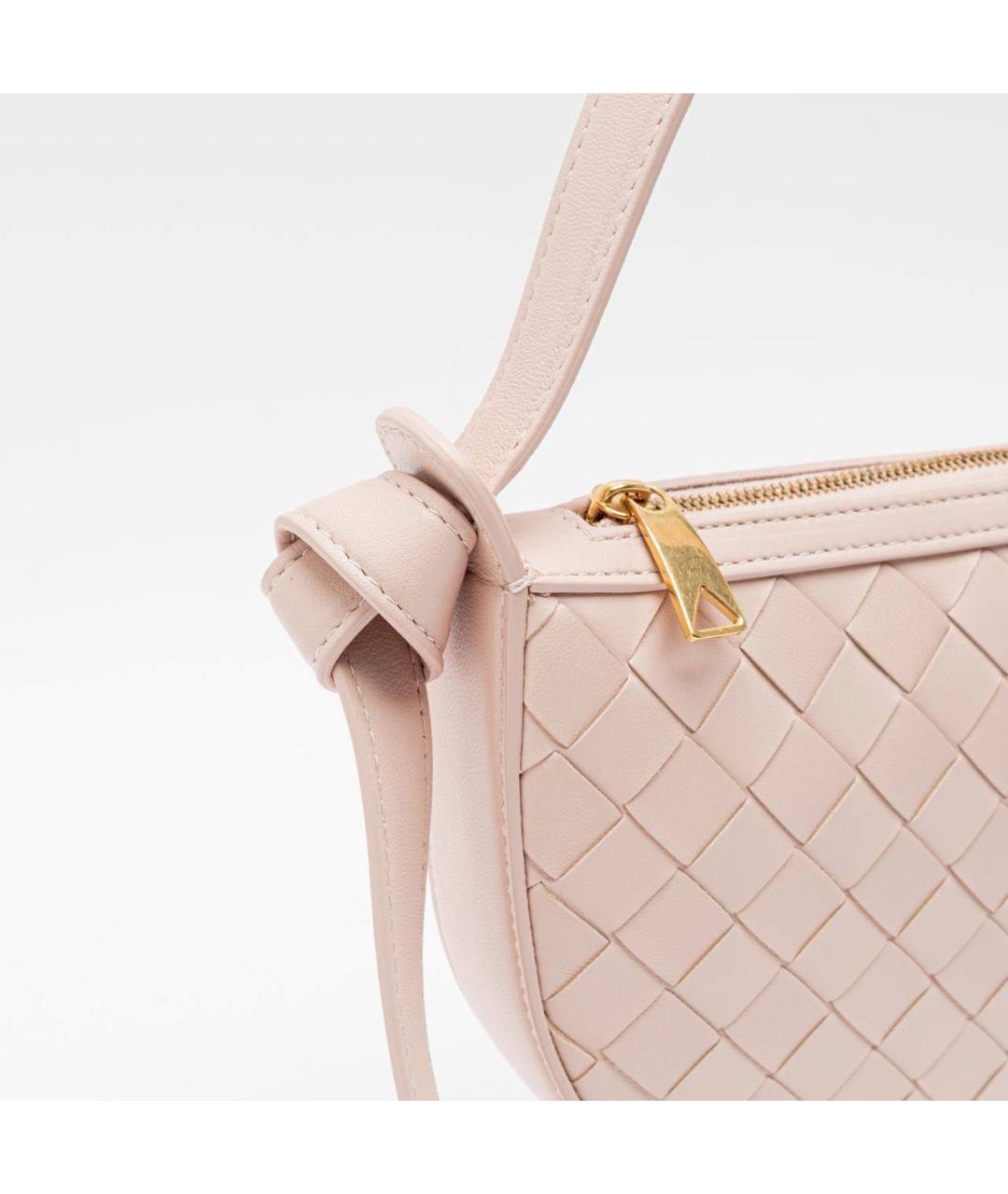 BOTTEGA VENETA Розовая кожаная сумка с короткими ручками, фото 4