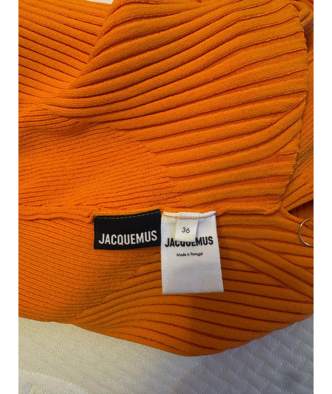 JACQUEMUS Оранжевое хлопковое повседневное платье, фото 4