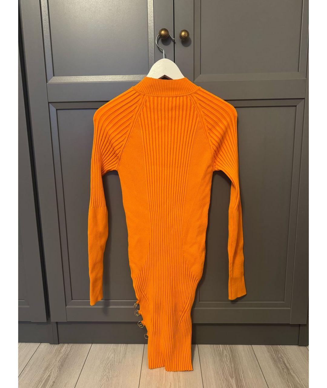 JACQUEMUS Оранжевое хлопковое повседневное платье, фото 3