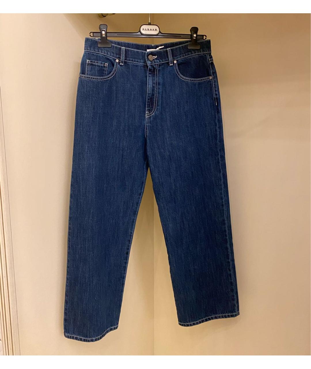 P.A.R.O.S.H. Темно-синие хлопковые прямые джинсы, фото 6