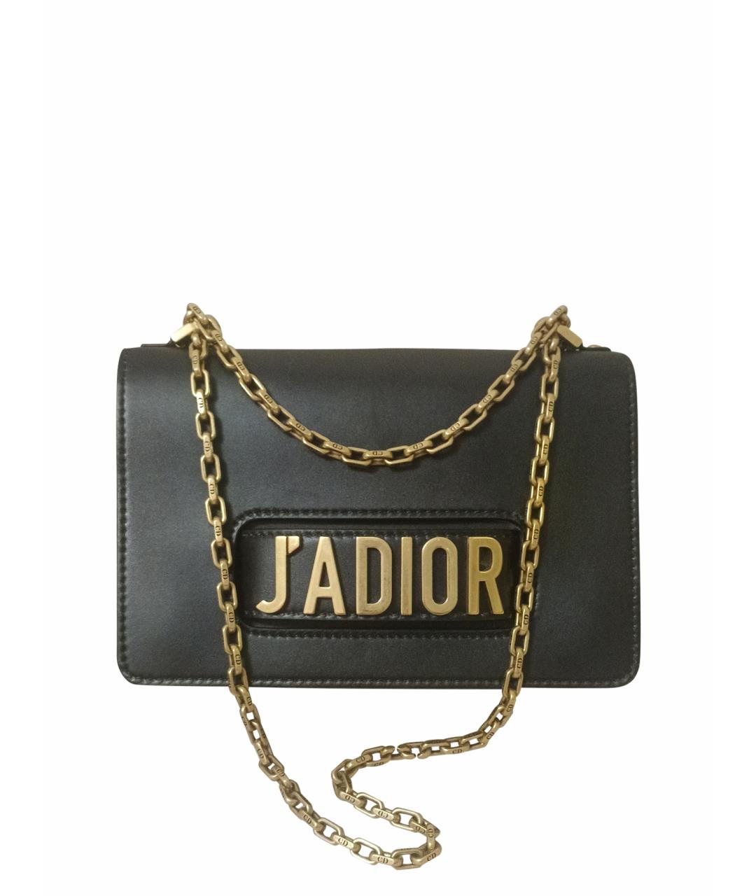 CHRISTIAN DIOR Черная кожаная сумка через плечо, фото 1