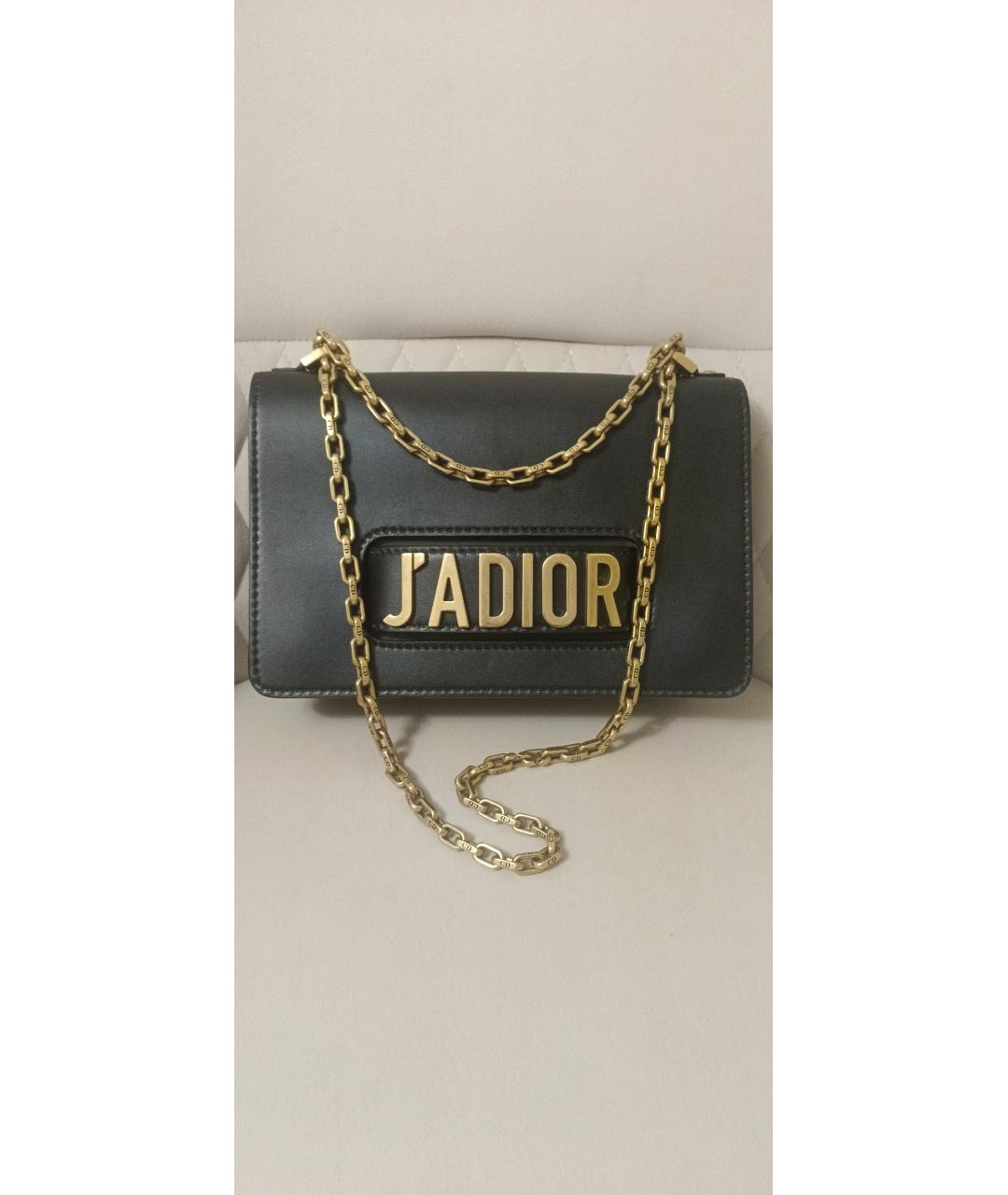 CHRISTIAN DIOR Черная кожаная сумка через плечо, фото 9