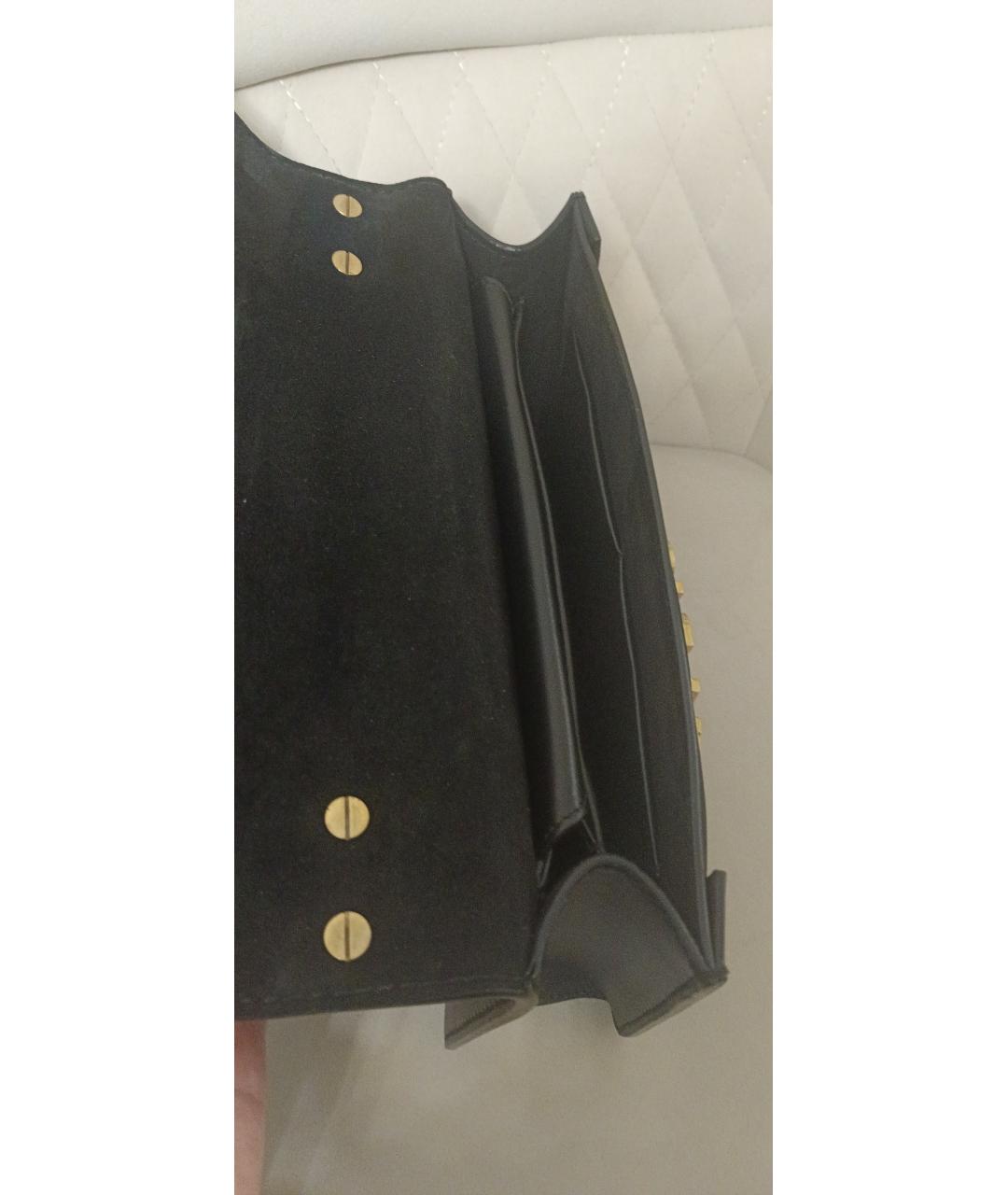 CHRISTIAN DIOR Черная кожаная сумка через плечо, фото 4