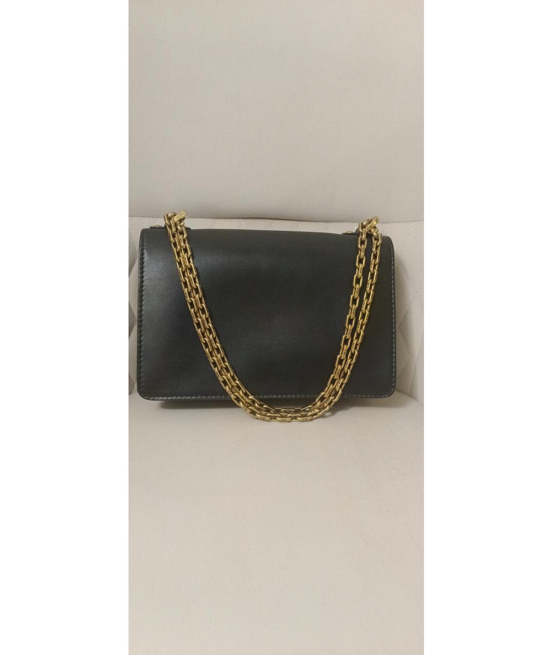 CHRISTIAN DIOR Черная кожаная сумка через плечо, фото 3