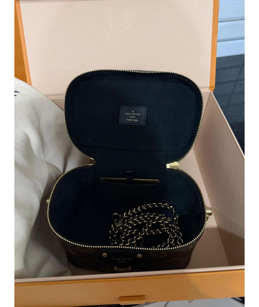 LOUIS VUITTON Коричневая кожаная сумка с короткими ручками, фото 2