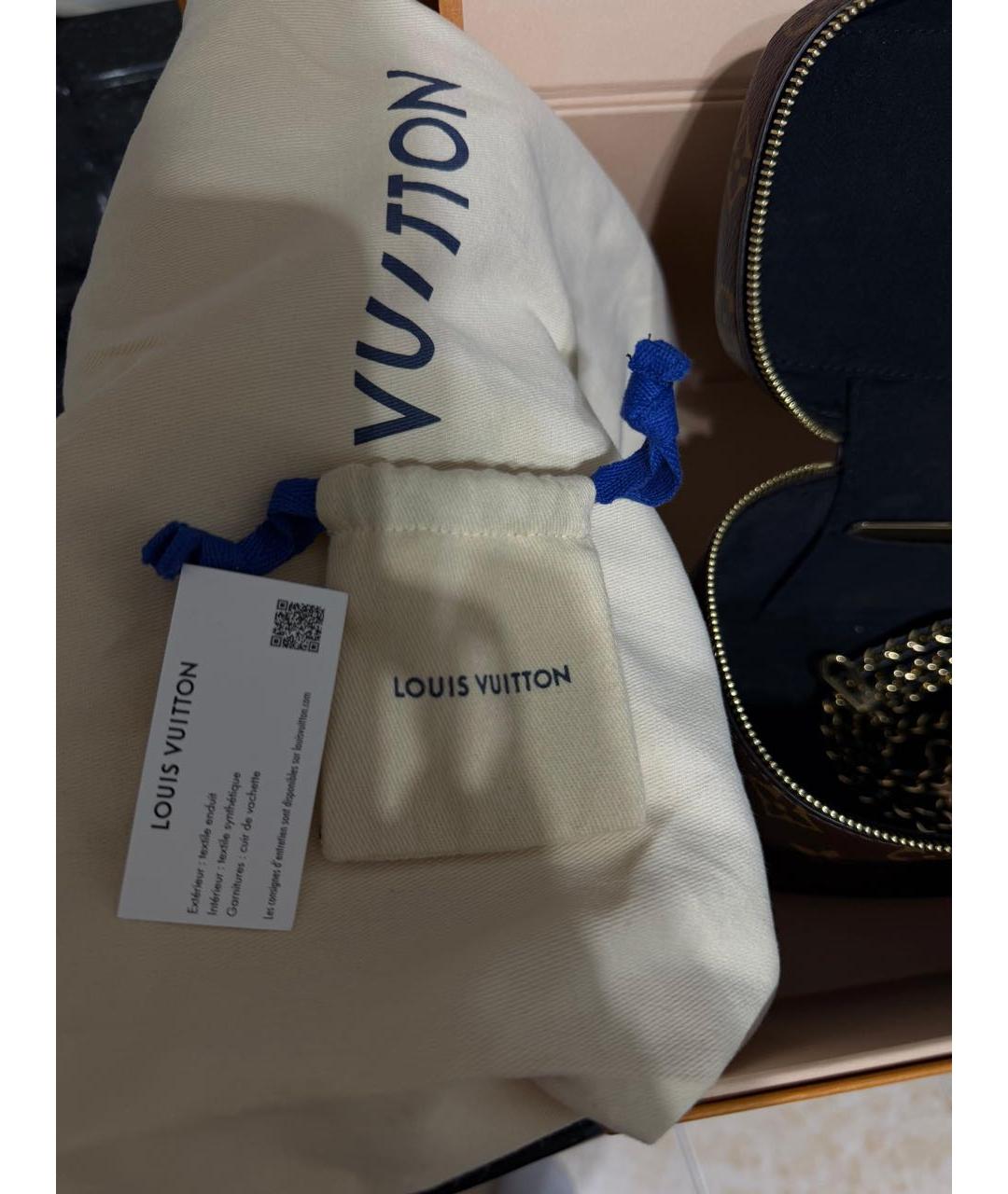 LOUIS VUITTON Коричневая кожаная сумка с короткими ручками, фото 3