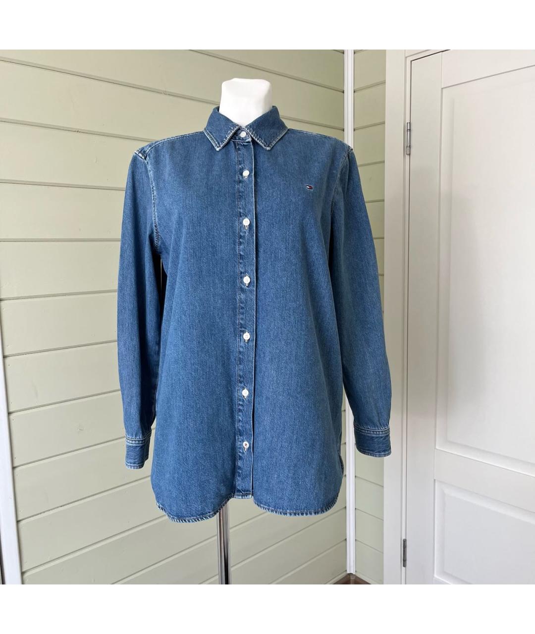 TOMMY HILFIGER Голубая хлопковая рубашка, фото 9