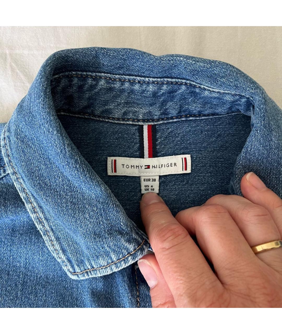 TOMMY HILFIGER Голубая хлопковая рубашка, фото 7