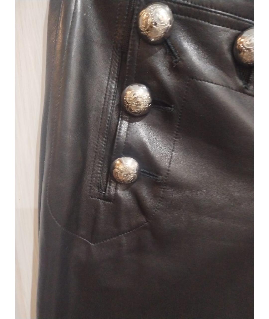 GUCCI Черные кожаные брюки узкие, фото 5