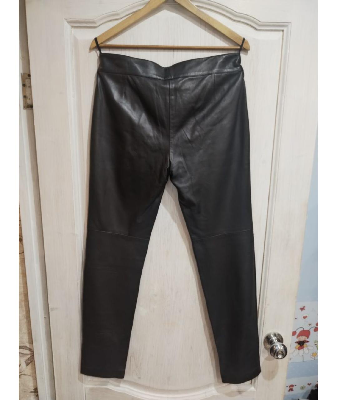 GUCCI Черные кожаные брюки узкие, фото 3