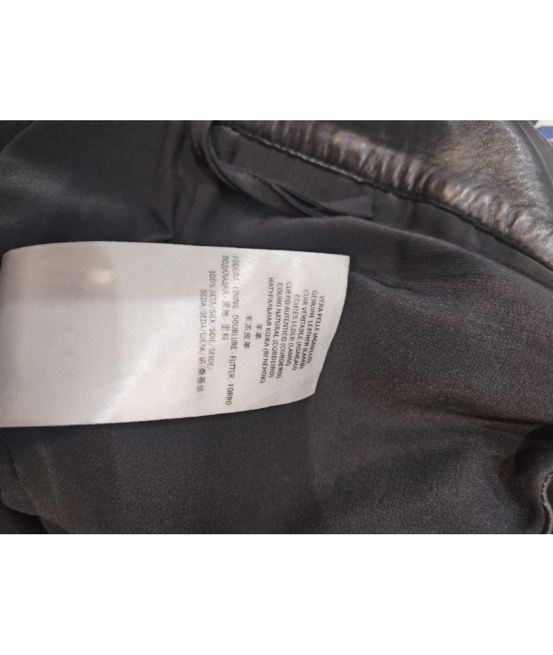 GUCCI Черные кожаные брюки узкие, фото 8