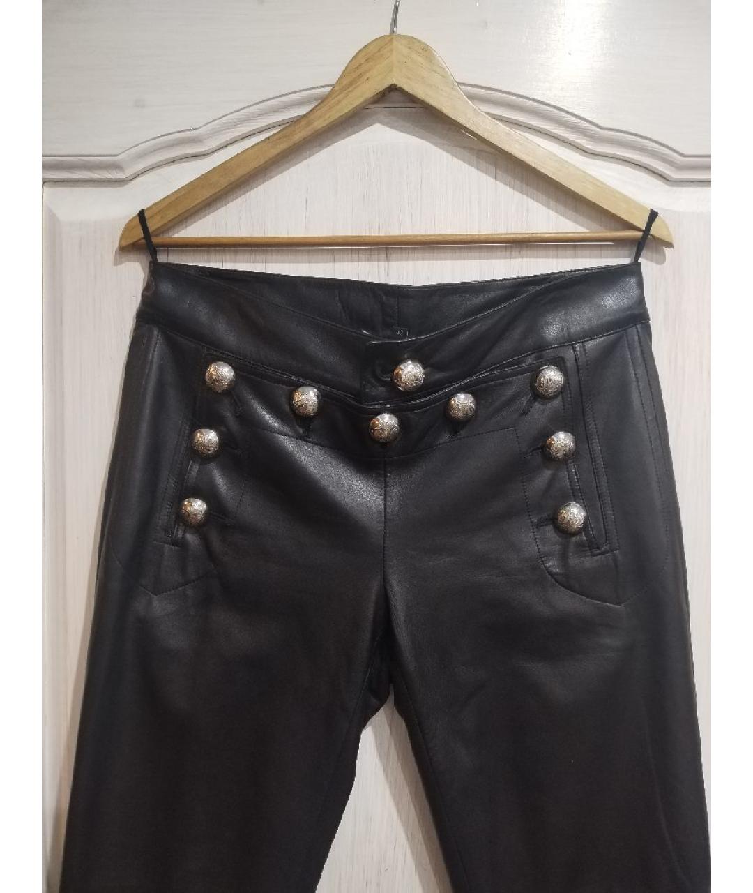 GUCCI Черные кожаные брюки узкие, фото 2