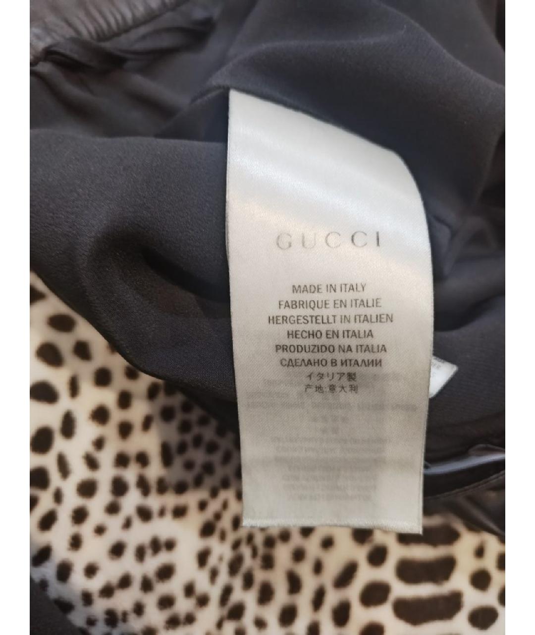 GUCCI Черные кожаные брюки узкие, фото 7