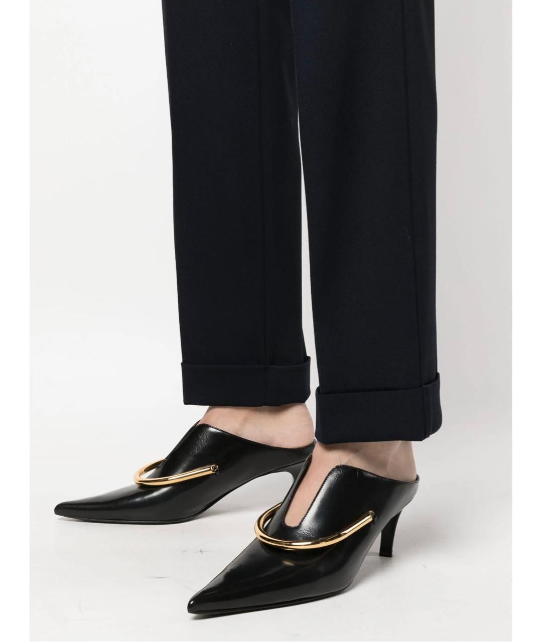 P.A.R.O.S.H. Темно-синие шерстяные прямые брюки, фото 5