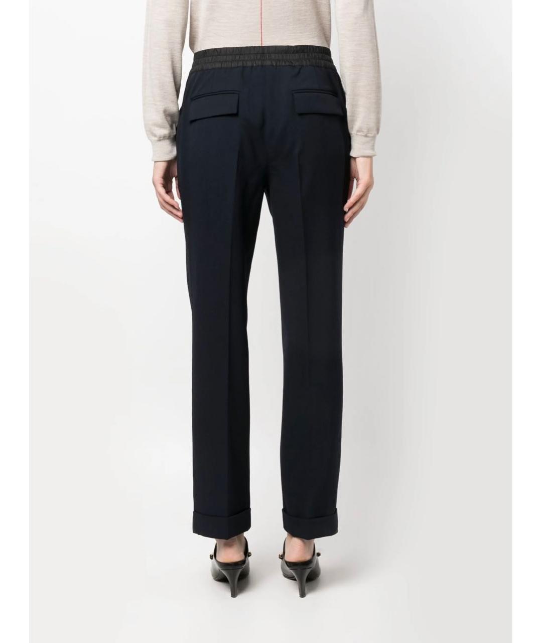 P.A.R.O.S.H. Темно-синие шерстяные прямые брюки, фото 3