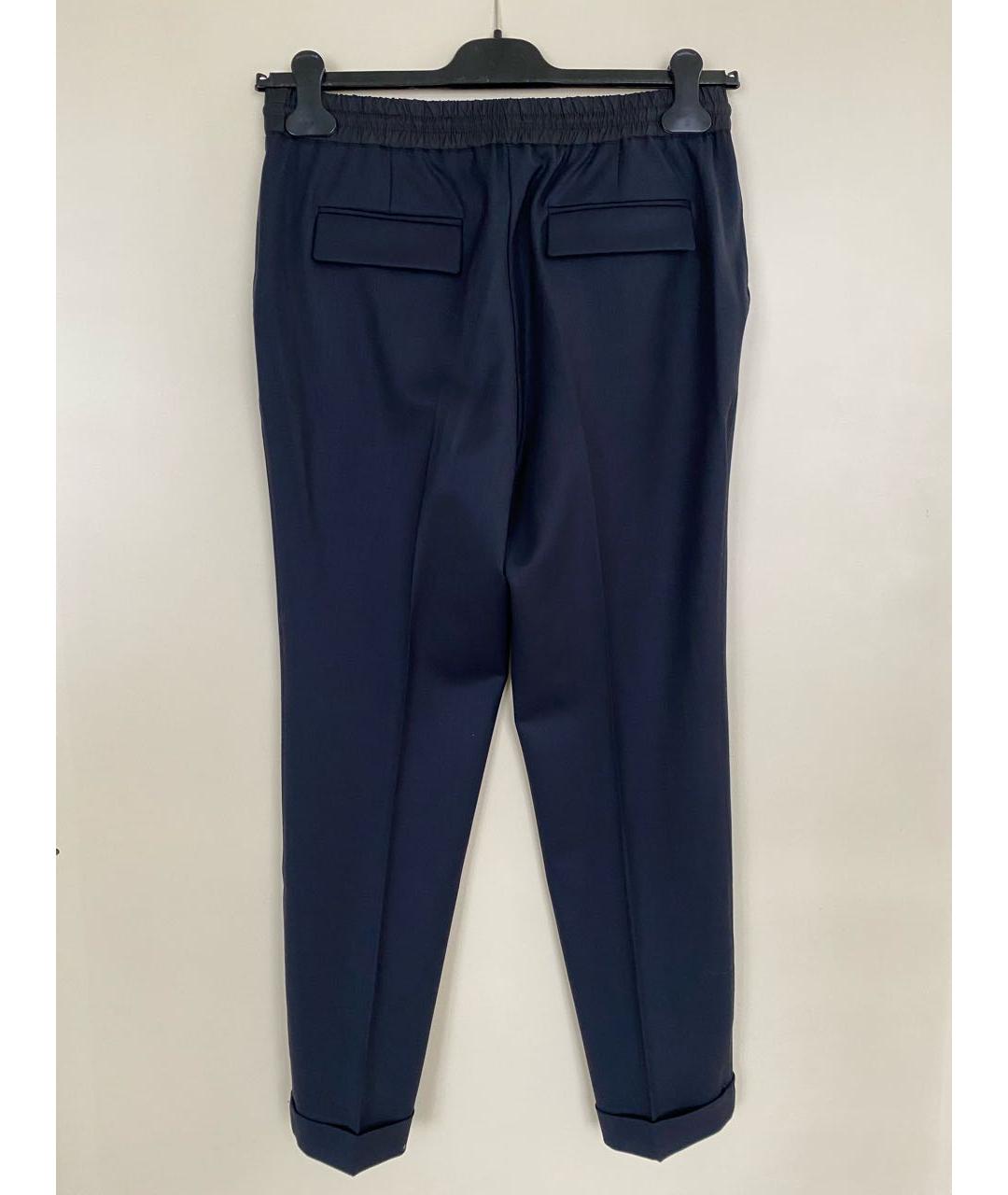 P.A.R.O.S.H. Темно-синие шерстяные прямые брюки, фото 7