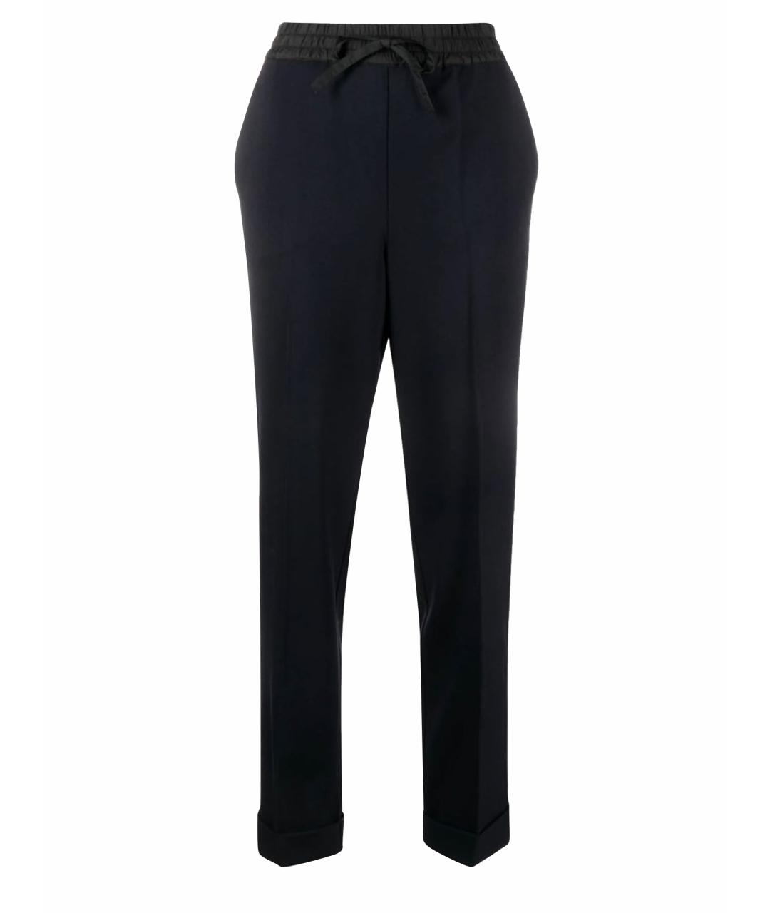 P.A.R.O.S.H. Темно-синие шерстяные прямые брюки, фото 1