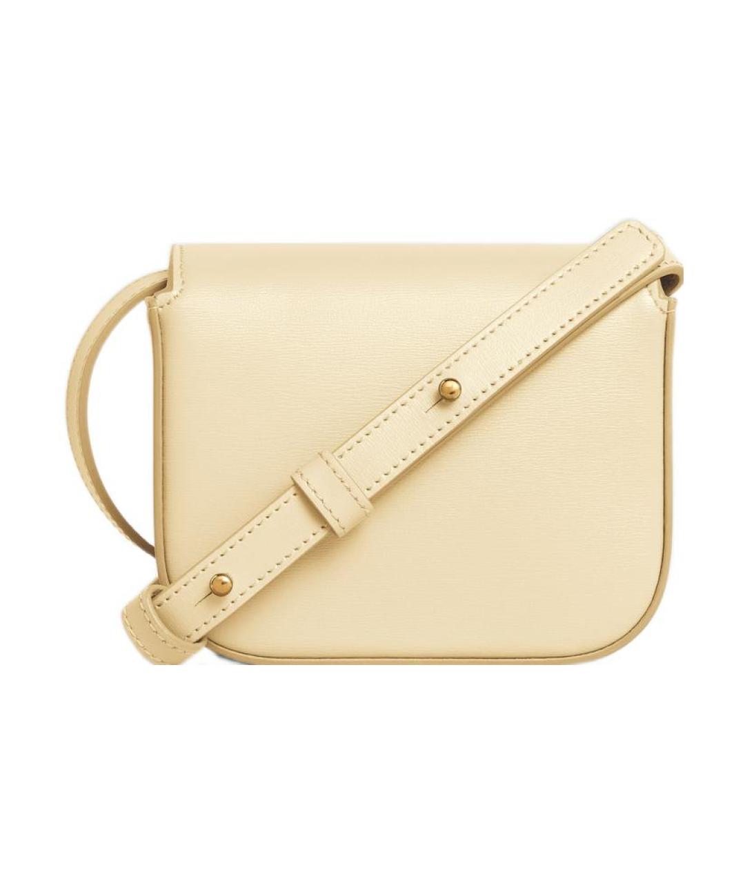 CELINE Желтая кожаная сумка через плечо, фото 4