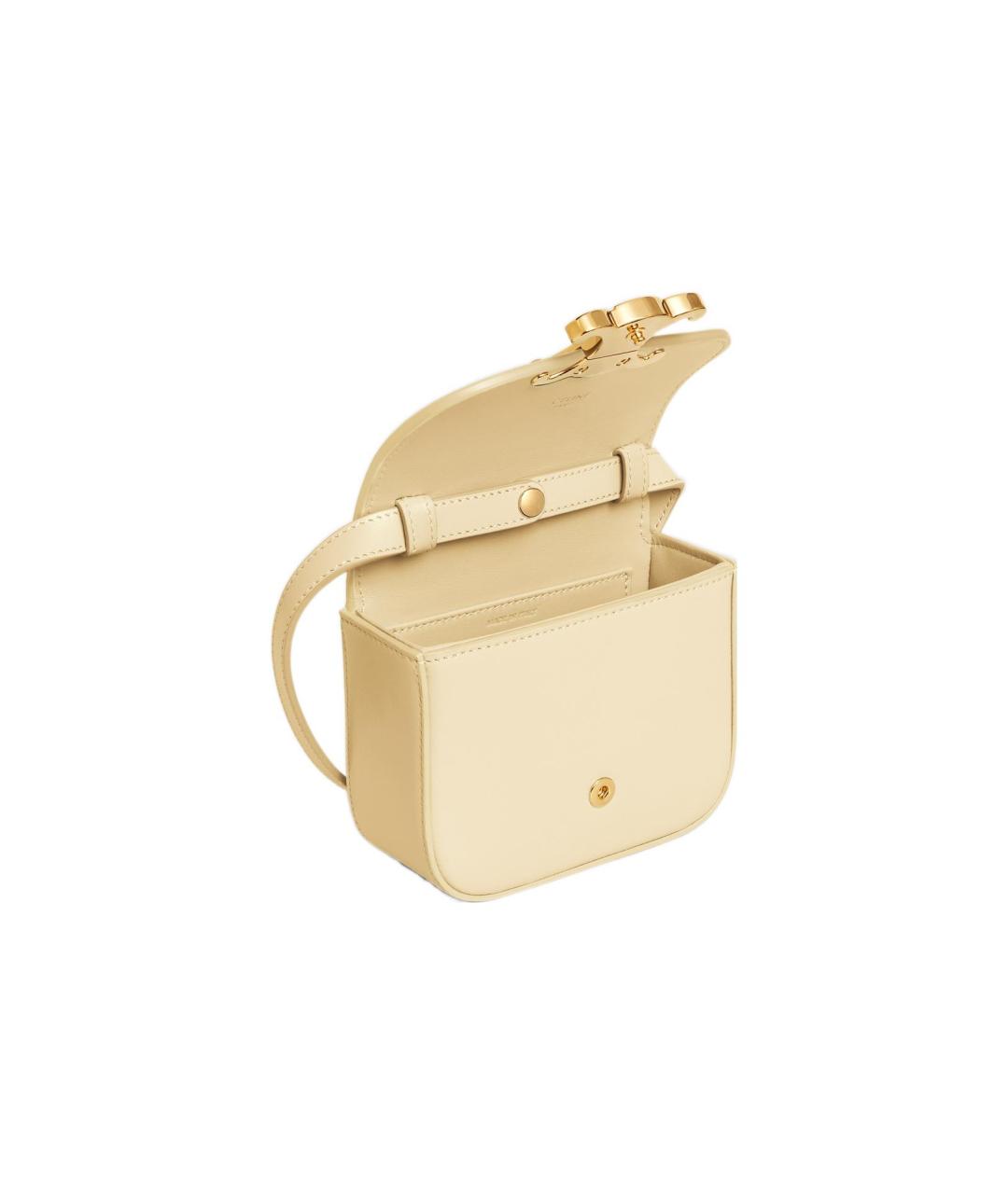 CELINE Желтая кожаная сумка через плечо, фото 3