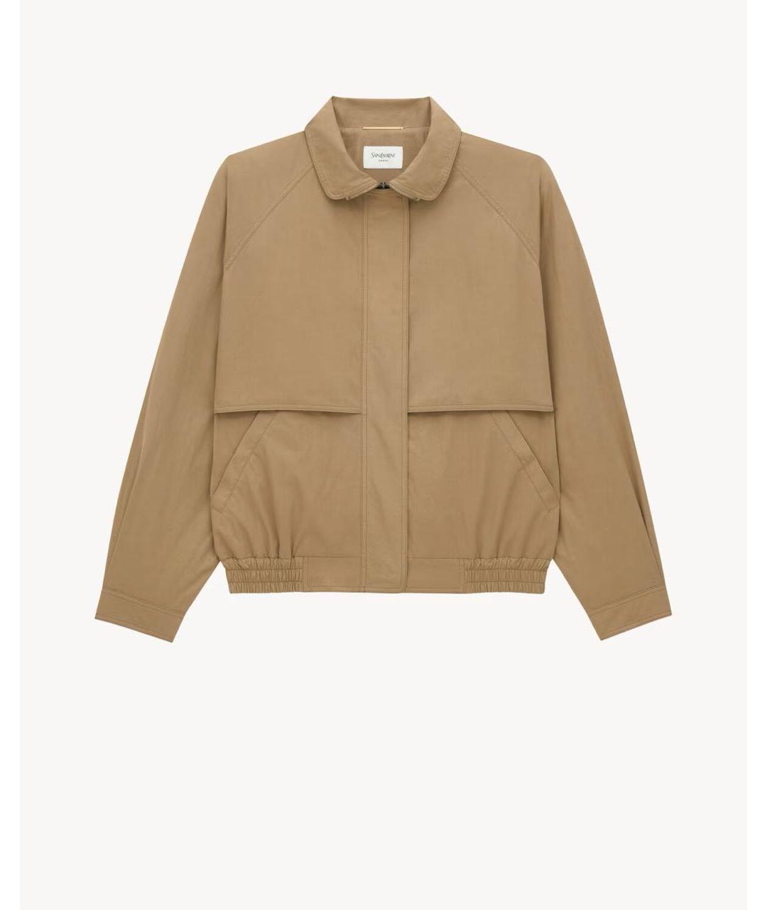 SAINT LAURENT Бежевая хлопковая куртка, фото 1