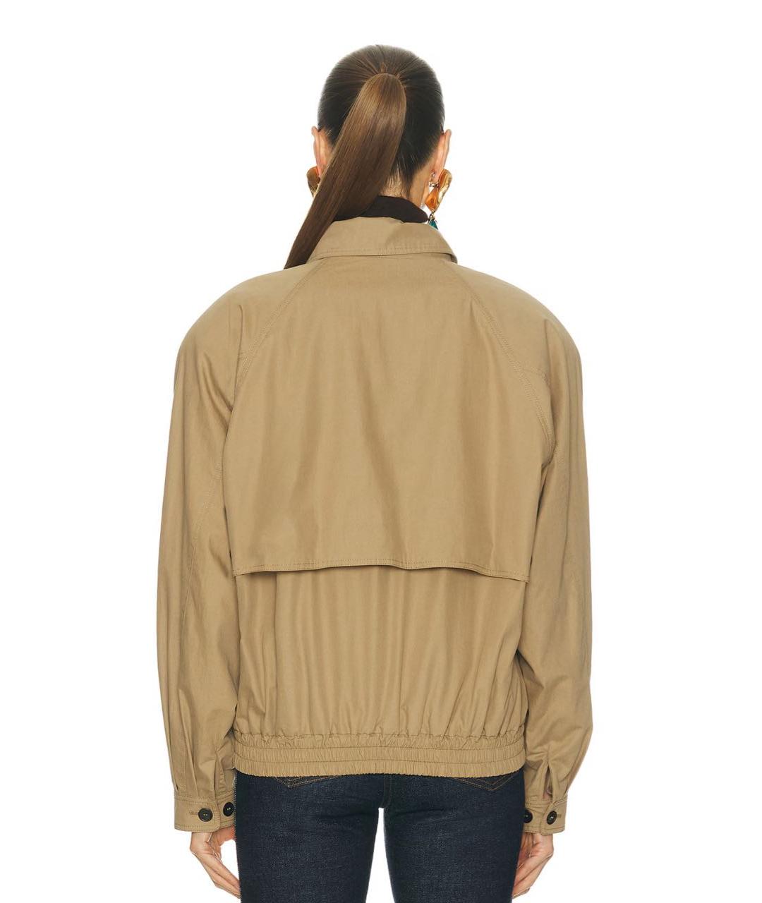 SAINT LAURENT Бежевая хлопковая куртка, фото 6