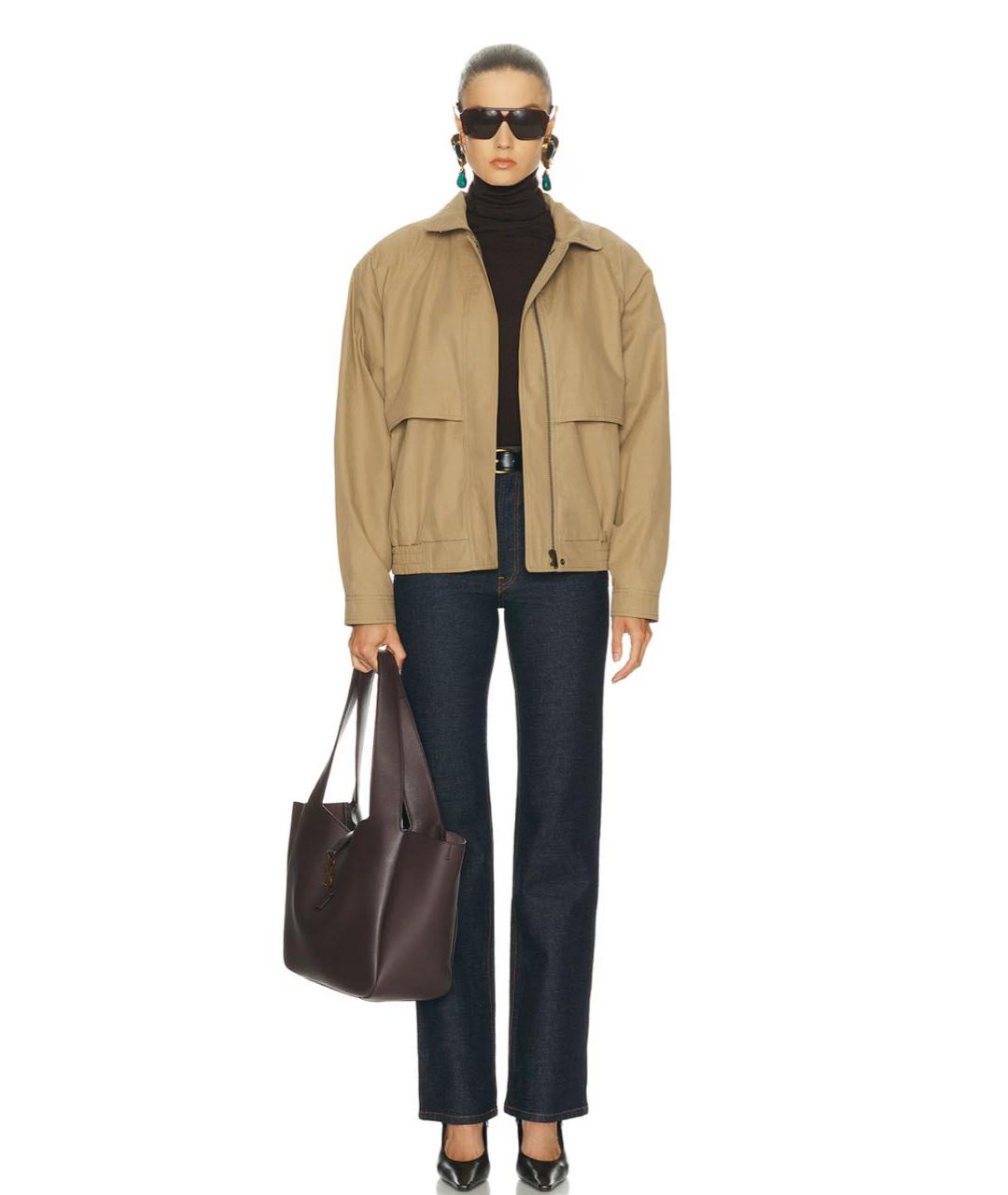 SAINT LAURENT Бежевая хлопковая куртка, фото 4
