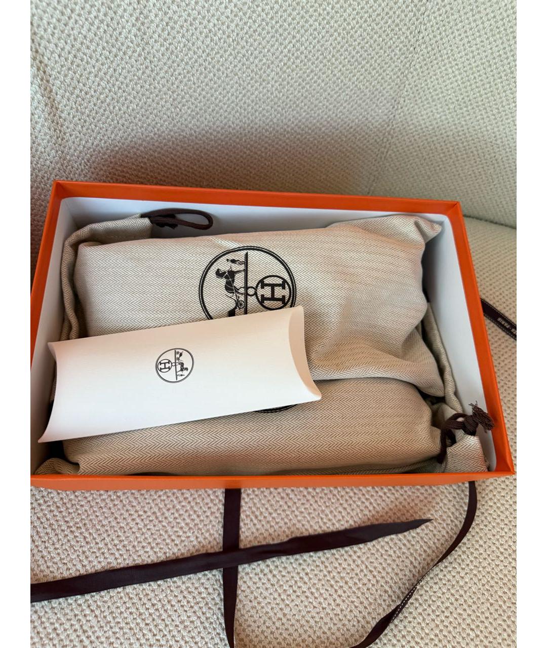 HERMES Белые кожаные кеды, фото 7