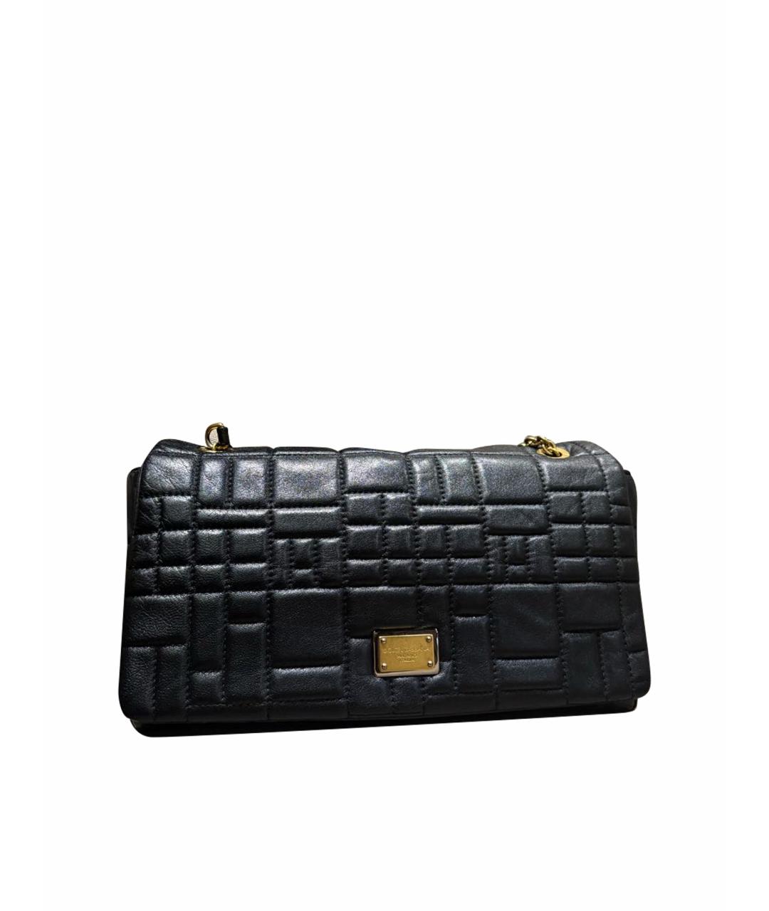 DOLCE&GABBANA Черная кожаная сумка через плечо, фото 1